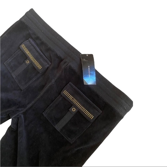 Vintage 90’s BCBG Maxazria VELVET Black Rhinestone Straight Leg Pants XL… - Picture 6 of 11